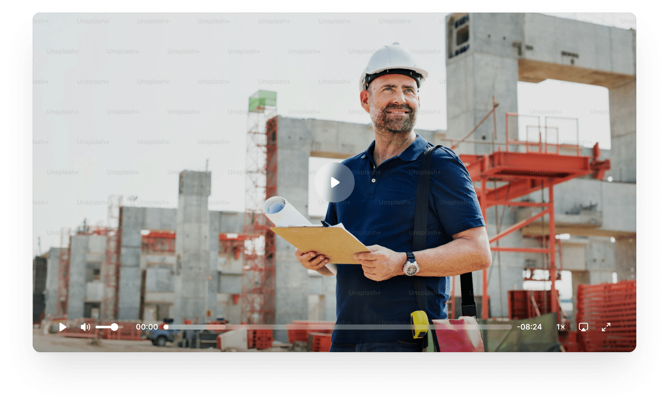 Real estate professional reviewing project plans